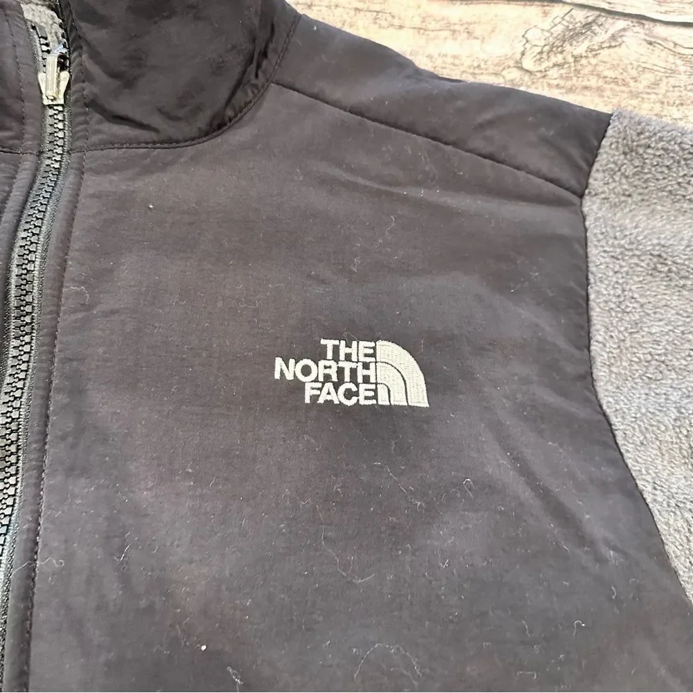 North Face Kids’ Fleece Jacket in Grey & Black Unisex Size Medium